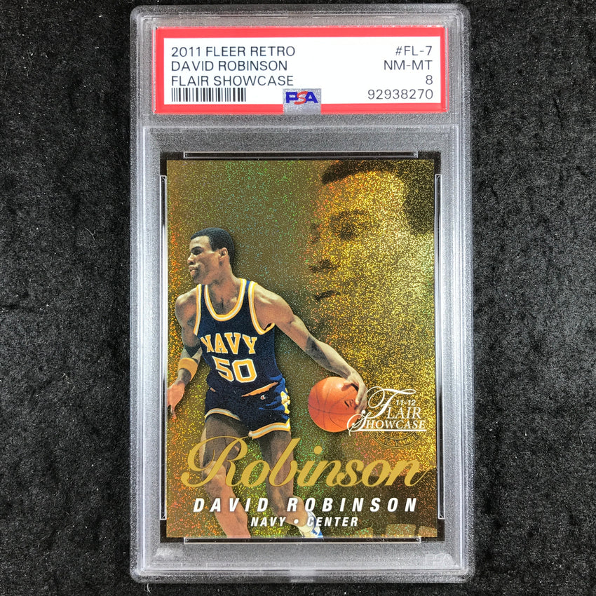 2011 Fleer Retro DAVID ROBINSON Flair Showcase 45/150 #FL-7 PSA 8 (270)