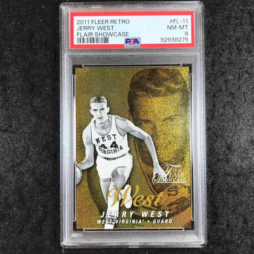 2011 Fleer Retro JERRY WEST Flair Showcase 46/150 #FL-11 PSA 8 (275)