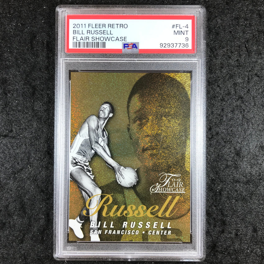 2011 Fleer Retro BILL RUSSELL Flair Showcase 132/150 #FL-4 PSA 9 (736)
