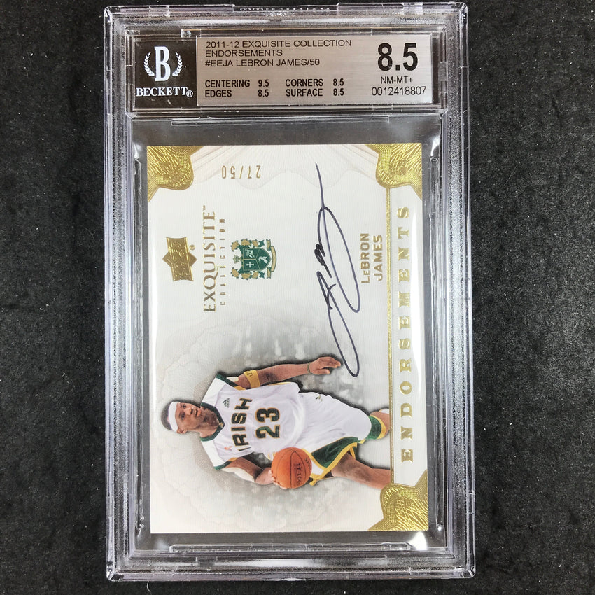 2011 Exquisite LEBRON JAMES Endorsements Auto 27/50 #EEJA BGS 8.5 (807)