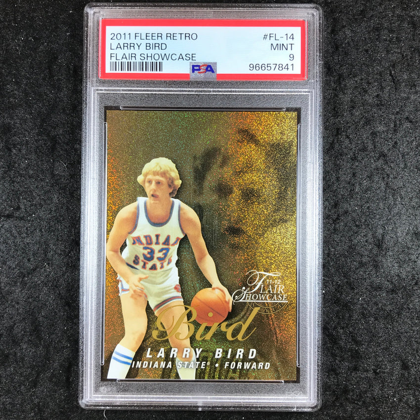 2011 Fleer Retro LARRY BIRD Flair Showcase 128/150 #FL-14 PSA 9 (841)