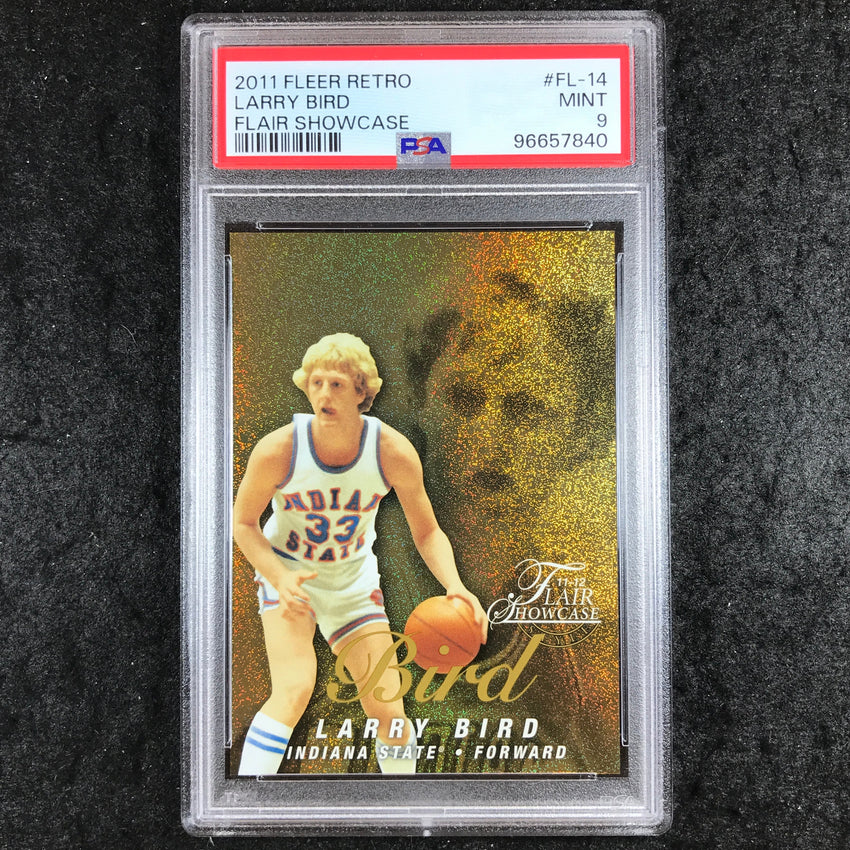 2011 Fleer Retro LARRY BIRD Flair Showcase 141/150 #FL-14 PSA 9 (840)