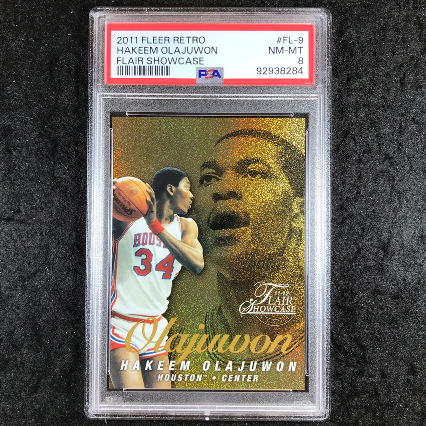 2011 Fleer Retro HAKEEM OLAJUWON Flair Showcase 150/150 #FL-9 PSA 8 (284)