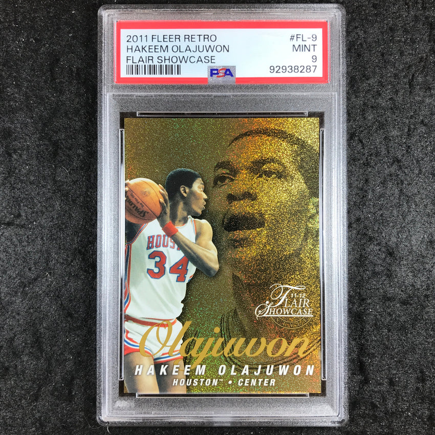 2011 Fleer Retro HAKEEM OLAJUWON Flair Showcase 86/150 #FL-9 PSA 9 (287)