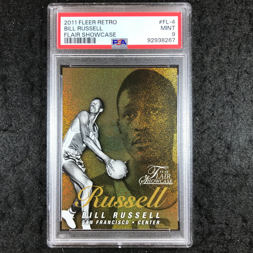 2011 Fleer Retro BILL RUSSELL Flair Showcase 147/150 #FL-4 PSA 9 (267)