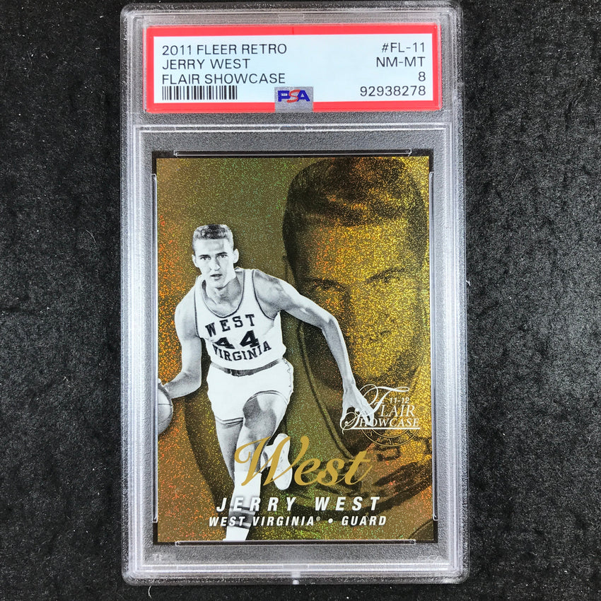 2011 Fleer Retro JERRY WEST Flair Showcase 137/150 #FL-11 PSA 8 (278)