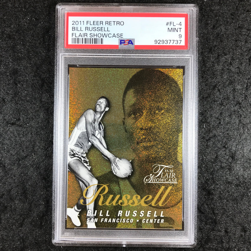 2011 Fleer Retro BILL RUSSELL Flair Showcase 138/150 #FL-4 PSA 9 (737)