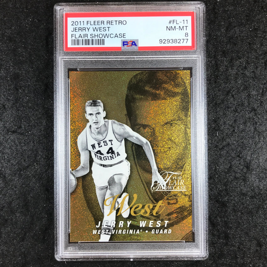 2011 Fleer Retro JERRY WEST Flair Showcase 133/150 #FL-11 PSA 8 (277)