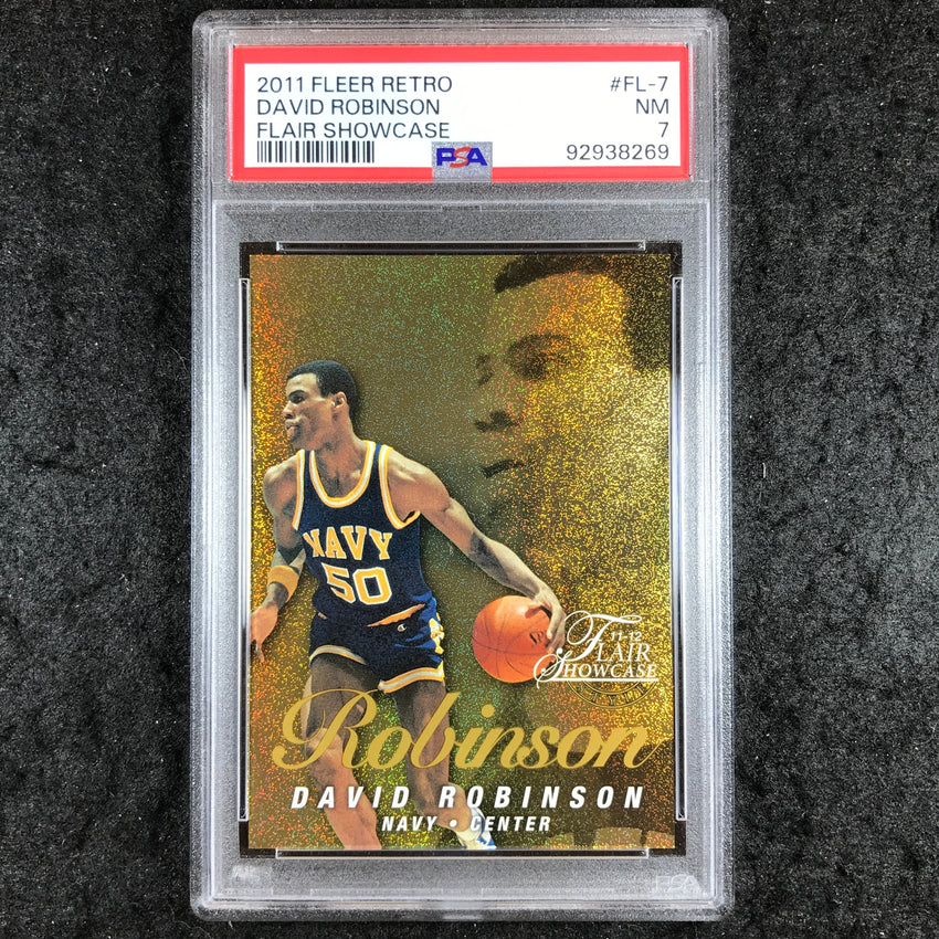 2011 Fleer Retro DAVID ROBINSON Flair Showcase 43/150 #FL-7 PSA 7 (269)
