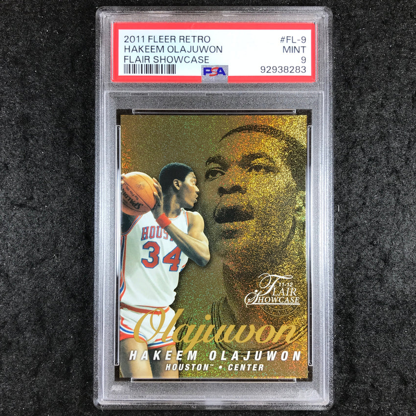 2011 Fleer Retro HAKEEM OLAJUWON Flair Showcase 9/150 #FL-9 PSA 9 (283)