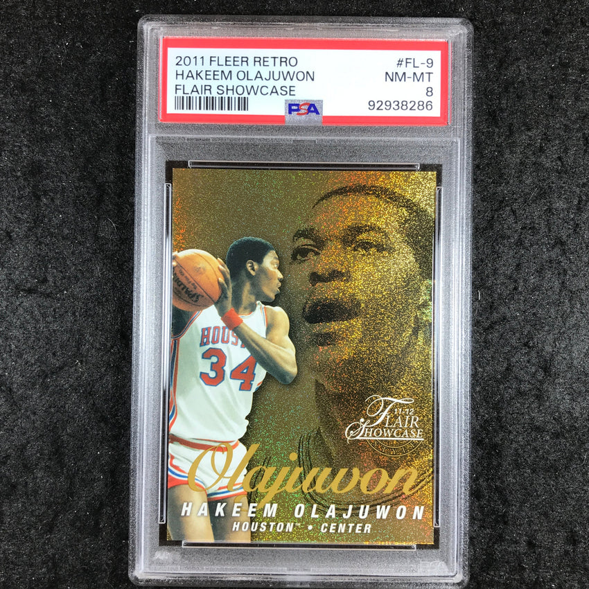 2011 Fleer Retro HAKEEM OLAJUWON Flair Showcase 6/150 #FL-9 PSA 8 (286)