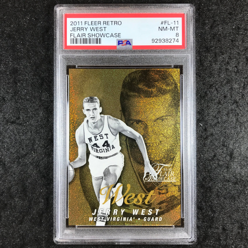 2011 Fleer Retro JERRY WEST Flair Showcase 34/150 #FL-11 PSA 8 (274)