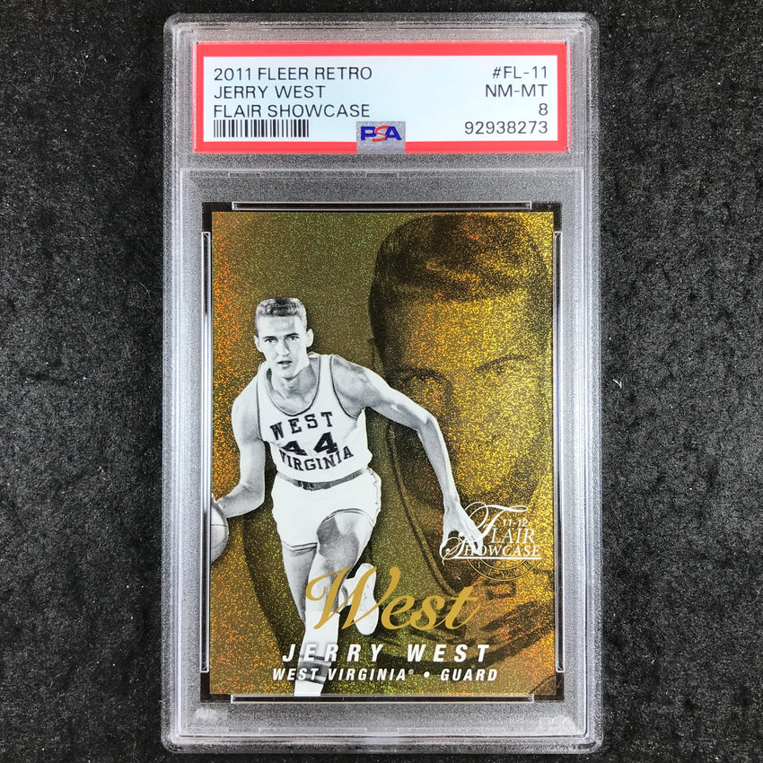 2011 Fleer Retro JERRY WEST Flair Showcase 43/150 #FL-11 PSA 8 (273)