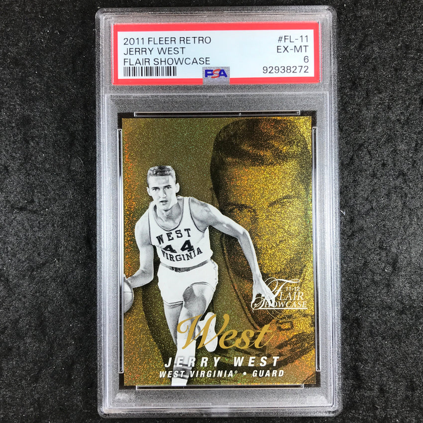 2011 Fleer Retro JERRY WEST Flair Showcase 38/150 #FL-11 PSA 6 (272)