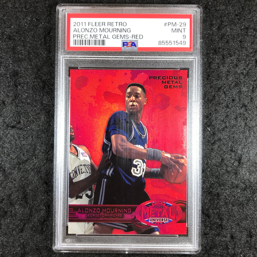 2011 Fleer Retro ALONZO MOURNING Precious Metal Gems Red 41/150 #29 PSA 9 (549)