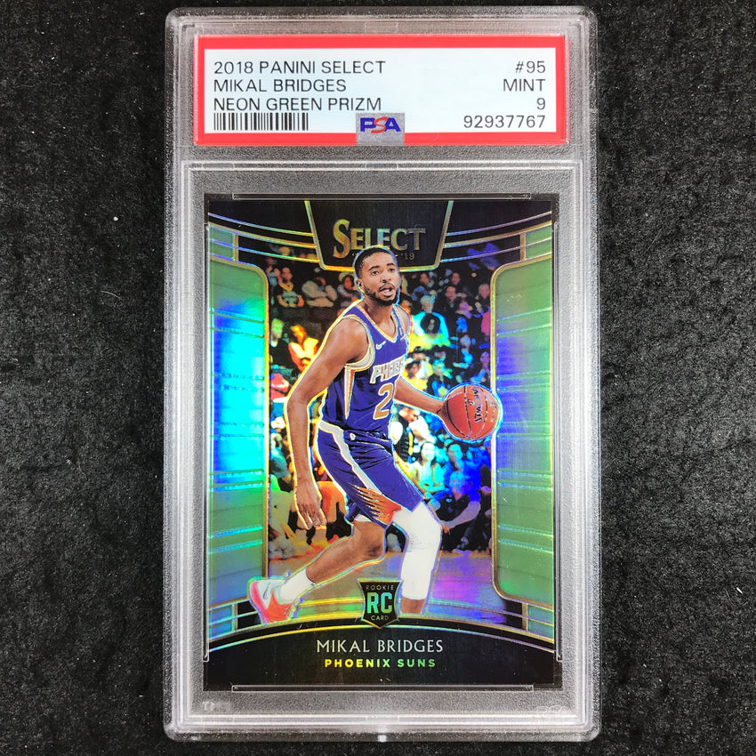 2018 Panini Select MIKAL BRIDGES Rookie Neon Green 7/75 #95 PSA 9 (767)