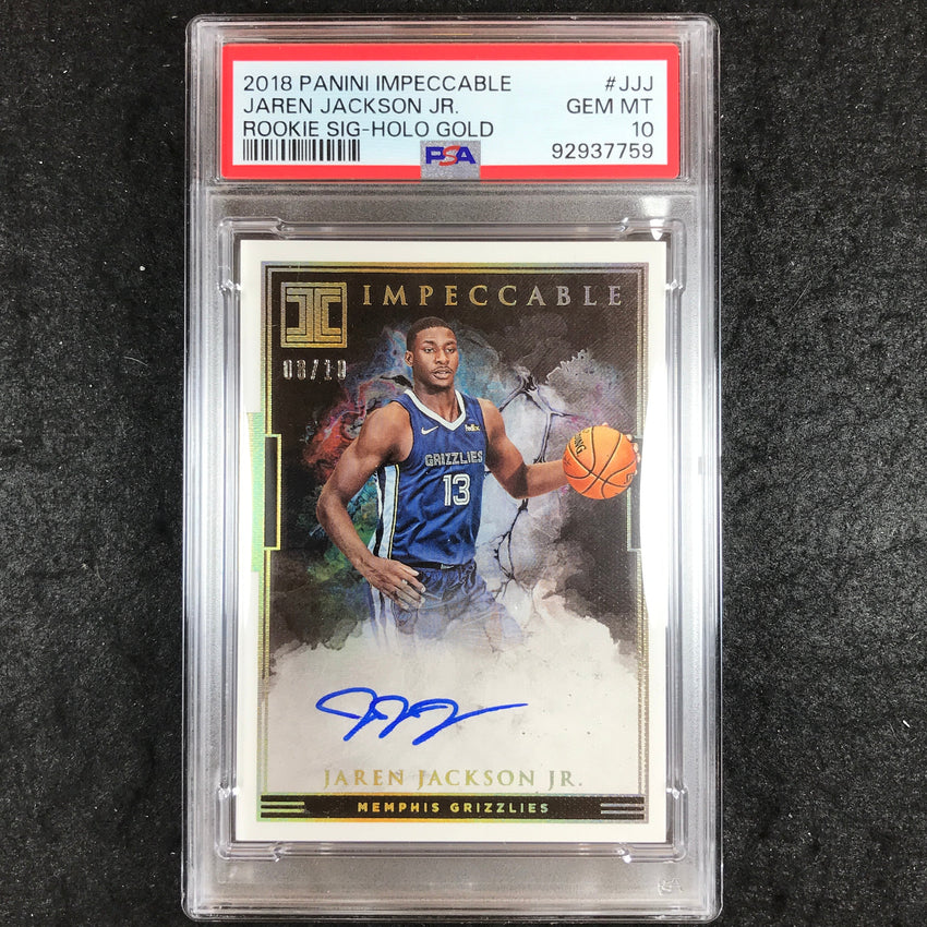 2018 Impeccable JAREN JACKSON JR. Rookie Auto Gold 8/10 #JJJ PSA 10 (759)