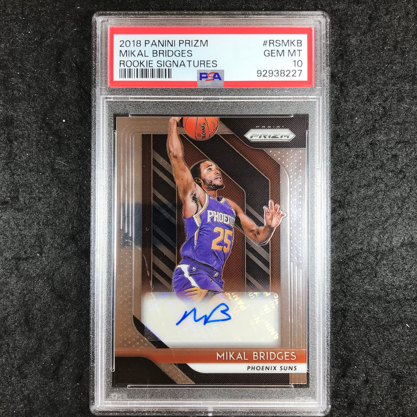 2018 Panini Prizm MIKAL BRIDGES Rookie Signatures Auto #RSMKB PSA 10 (227)