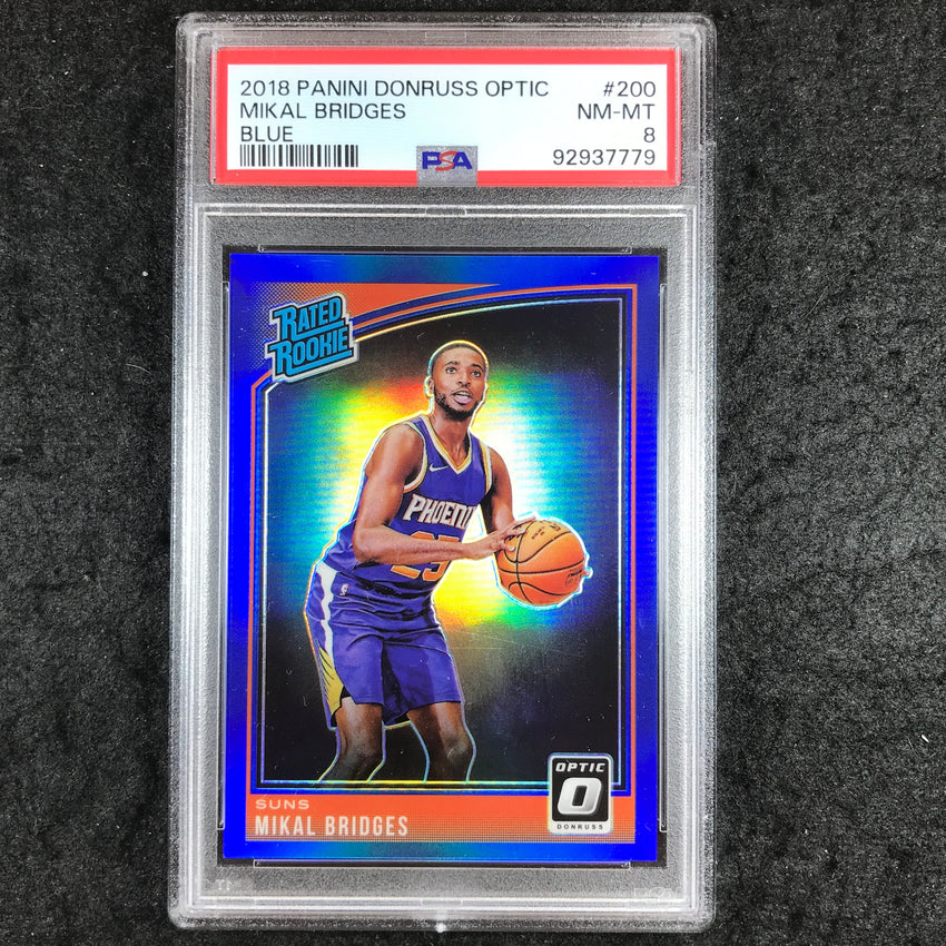 2018 Panini Donruss Optic MIKAL BRIDGES Rated Rookie Blue 13/49 #200 PSA 8 (779)