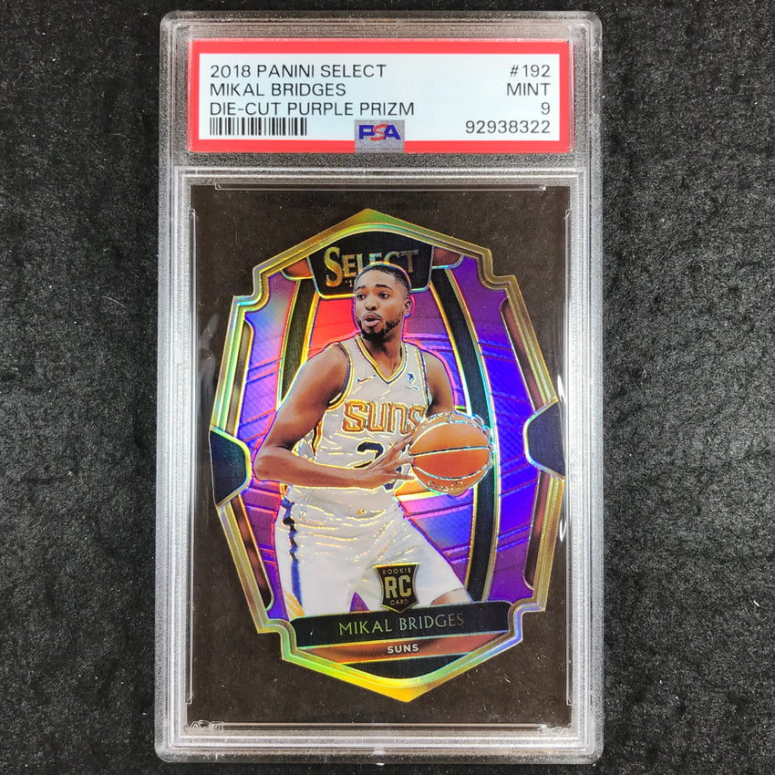 2018 Panini Select MIKAL BRIDGES Rookie Die-Cut Purple 70/99 #192 PSA 9 (322)