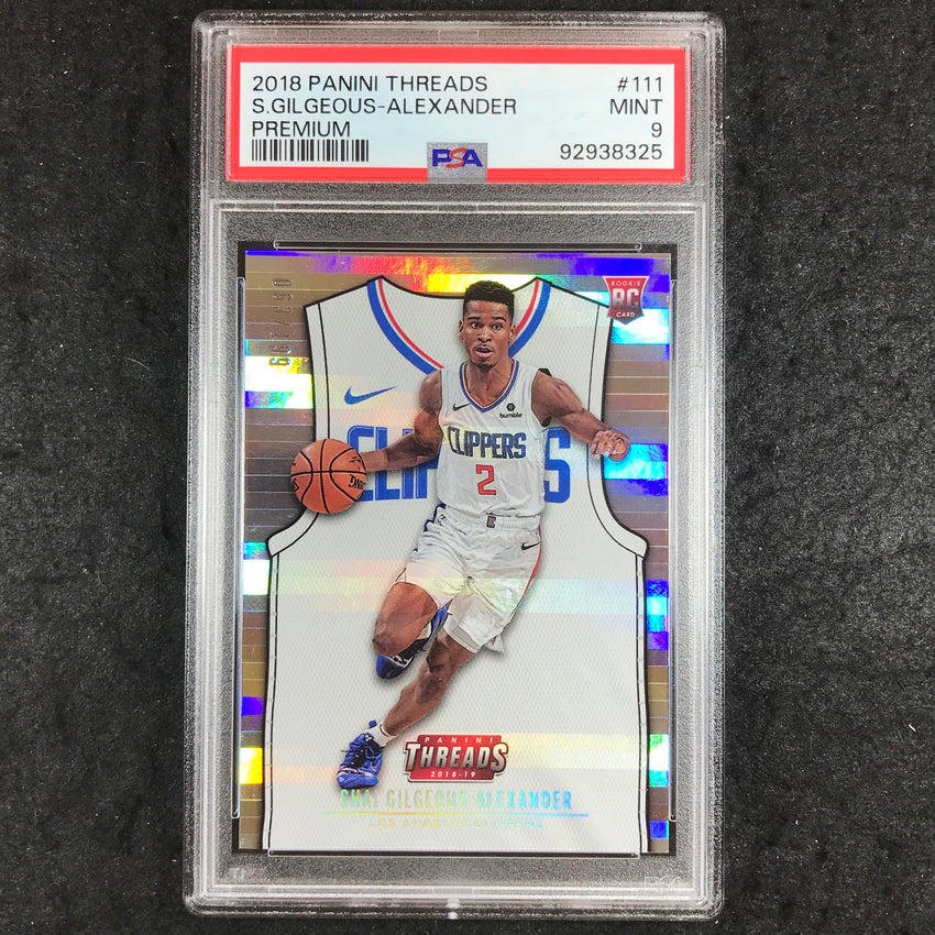2018 Threads SHAI GILGEOUS-ALEXANDER Rookie Premium 63/199 #111 PSA 9 (325)