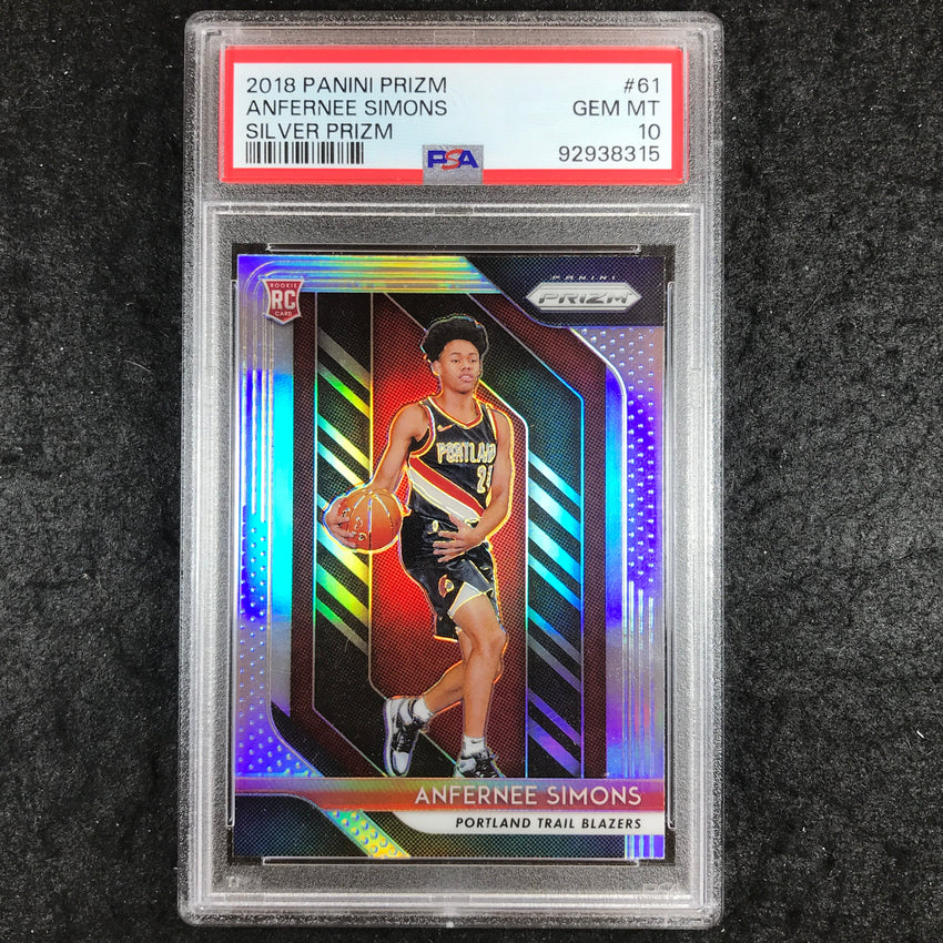 2018 Prizm ANFERNEE SIMONS Rookie Silver #61 PSA 10 (315)