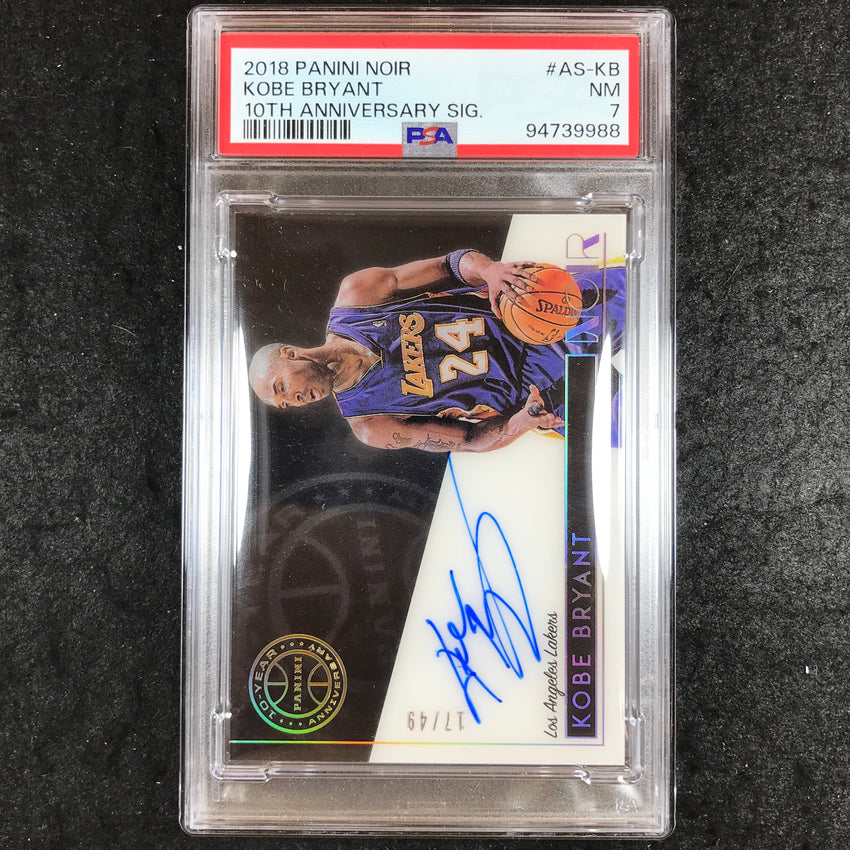2018 Noir KOBE BRYANT 10th Anniversary Signatures Auto 17/49 #AS-KB PSA 7 (988)