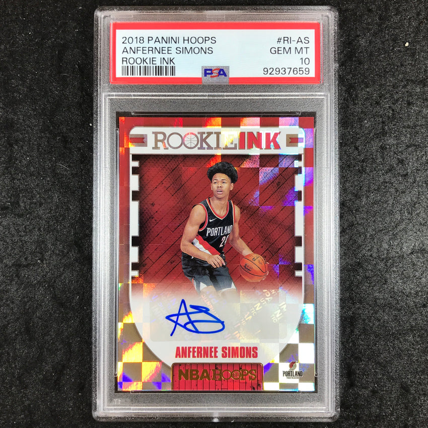 2018 Panini Hoops ANFERNEE SIMONS Rookie Ink Auto #RI-AS PSA 10 (659)
