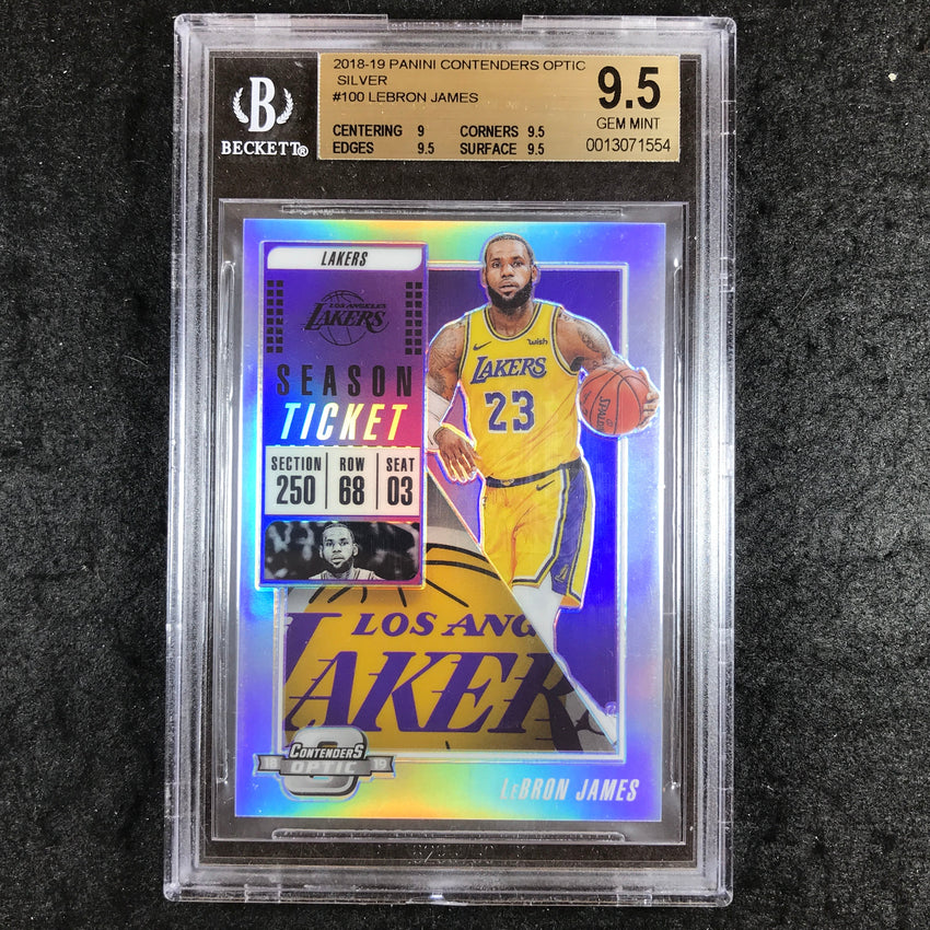 2018 Contenders Optic LEBRON JAMES Season Ticket Silver #100 BGS 9.5 (554)
