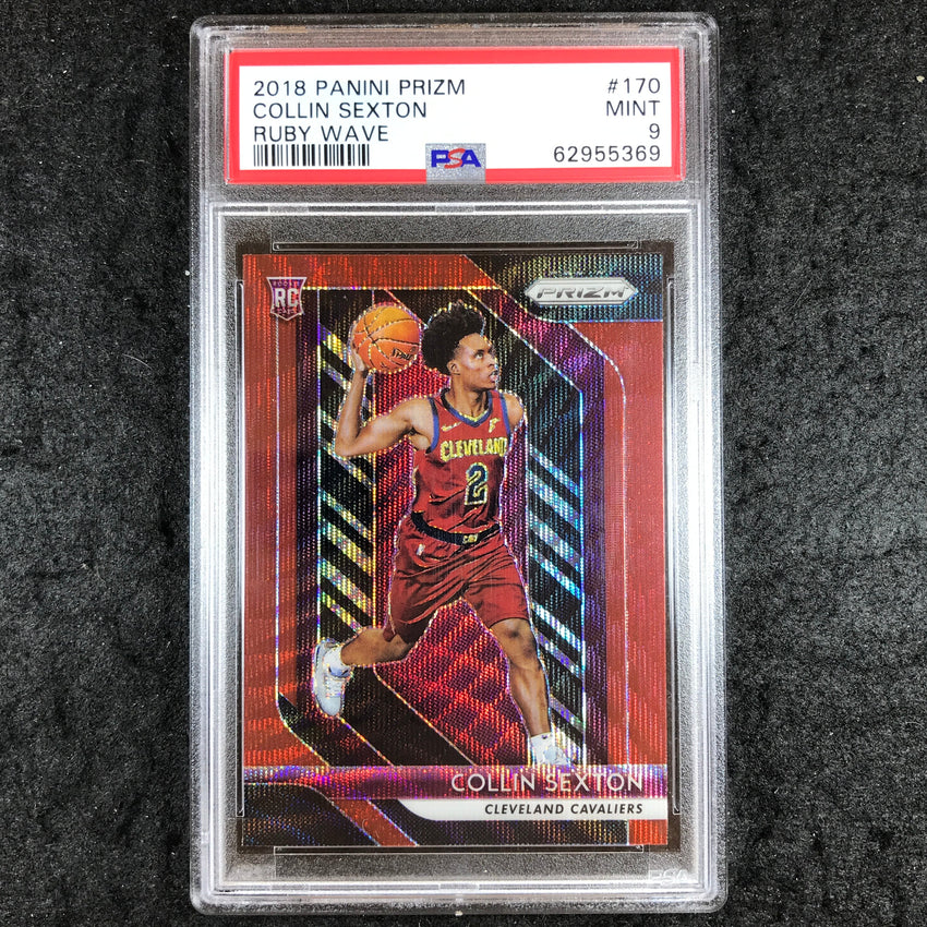 2018 Panini Prizm COLLIN SEXTON Rookie Ruby Wave #170 PSA 9 (369)