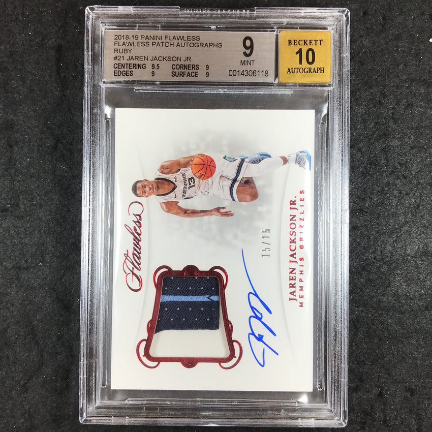 2018 Flawless JAREN JACKSON JR. Flawless Rookie Patch Auto 15/15 BGS 9/10 (118)