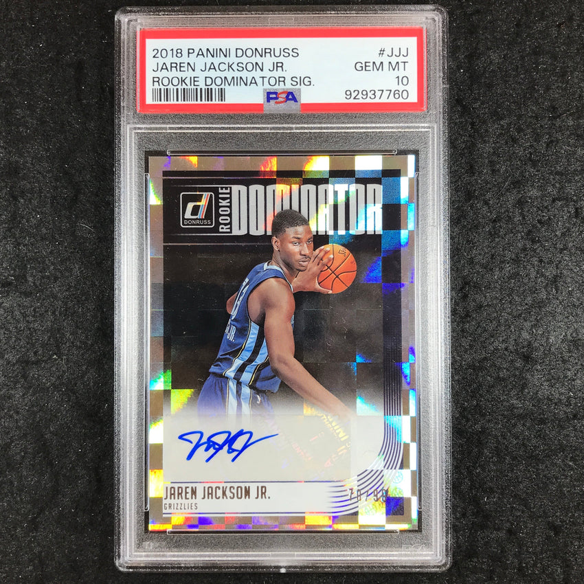 2018 Donruss JAREN JACKSON JR. Rookie Dominator Auto 70/99 #JJJ PSA 10 (760)