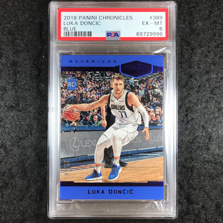 2018 Panini Chronicles LUKA DONCIC Rookie Blue 99/99 #389 PSA 6 (996)