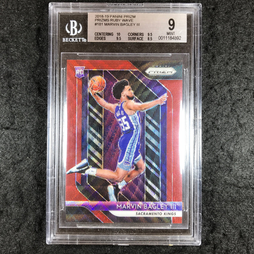 2018 Panini Prizm MARVIN BAGLEY III Rookie Ruby Wave #181 BGS 9 (892)