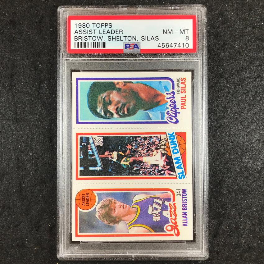 1980 Topps BRISTOW SHELTON SILAS Assist Leader PSA 8 (410)
