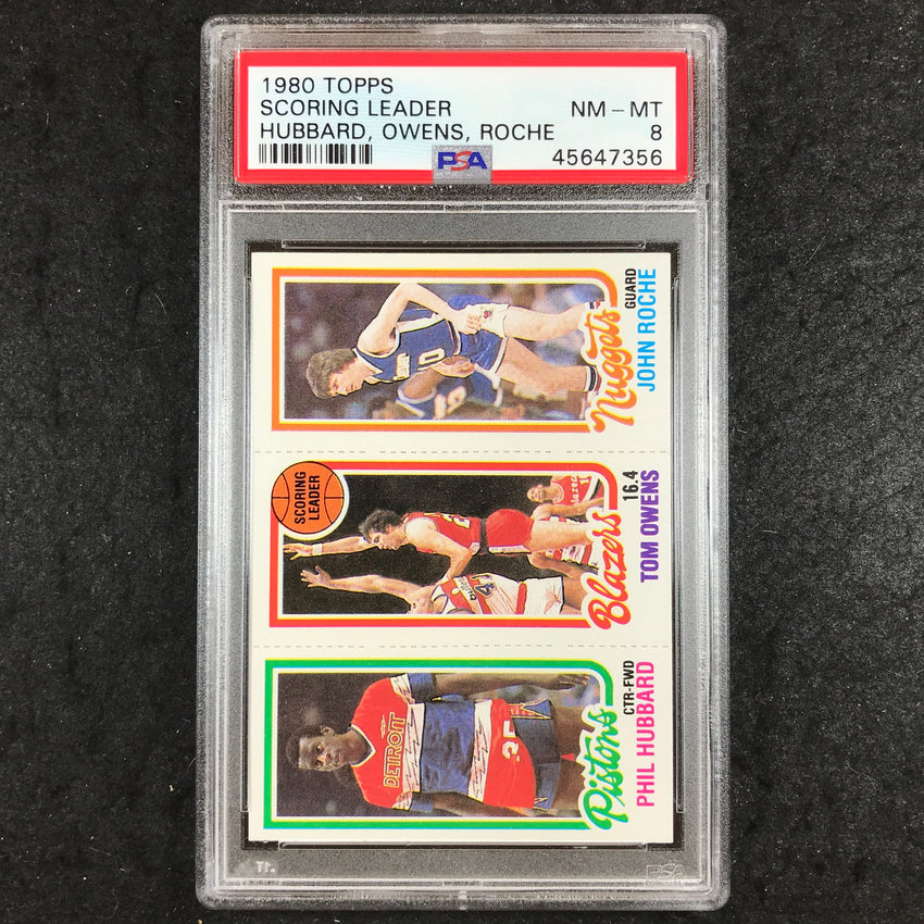 1980 Topps HUBBARD OWENS ROCHE Scoring Leader PSA 8 (356)