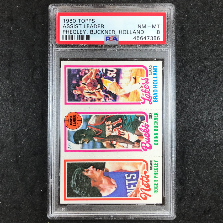 1980 Topps PHEGLEY BUCKNER HOLLAND Assist Leader PSA 8 (386)