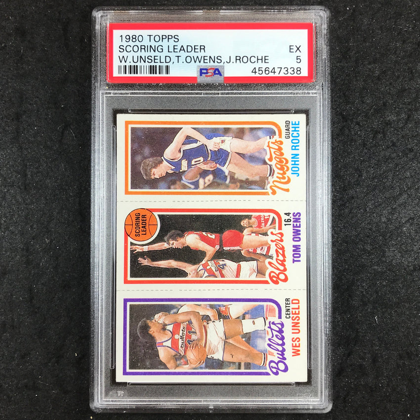 1980 Topps UNSELD OWENS ROCHE Scoring Leader PSA 5 (338)