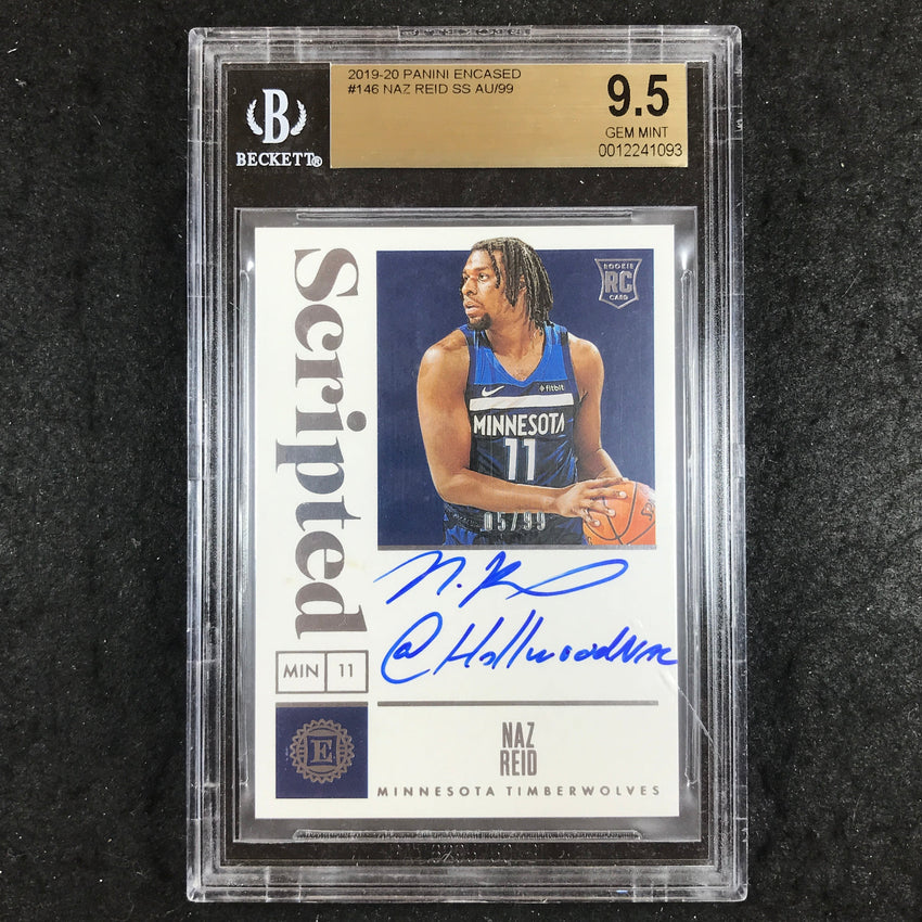 2019 Panini Encased NAZ REID Scripted Rookie Auto 5/99 #146 BGS 9.5 (093)