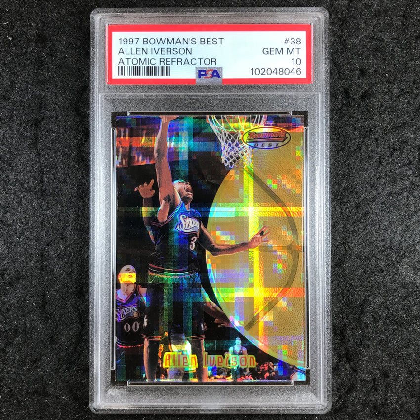 1997 Bowman's Best ALLEN IVERSON Atomic Refractor #38 PSA 10 (046)