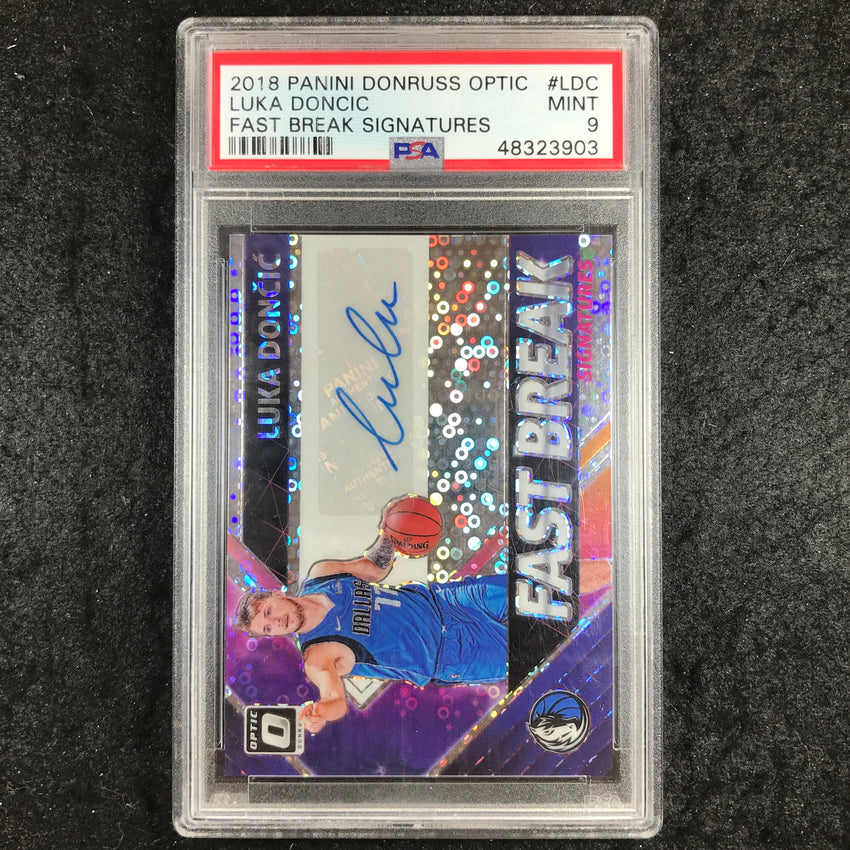 2018 Optic LUKA DONCIC Rookie Fast Break Signatures Auto #LDC PSA 9 (903)