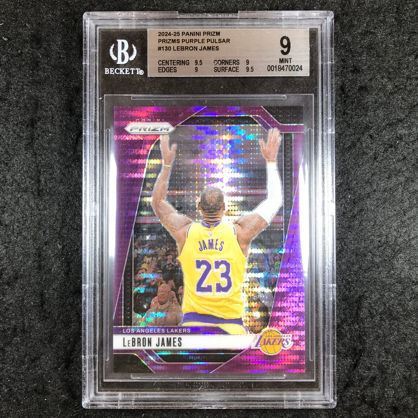 2024 Panini Prizm LEBRON JAMES Purple Pulsar 5/35 #130 BGS 9 (024)