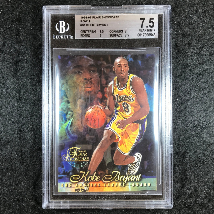1996 Flair Showcase KOBE BRYANT Row 1 #31 BGS 7.5 (546)