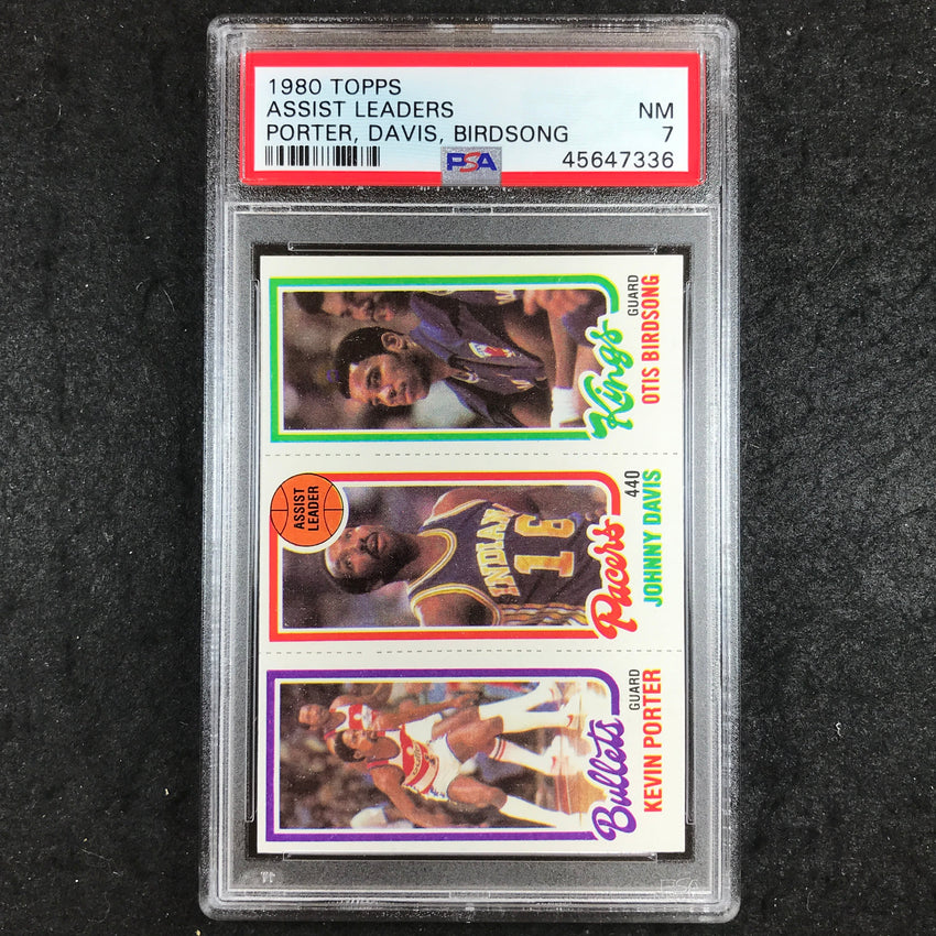 1980 Topps PORTER DAVIS BIRDSONG Assist Leaders PSA 7 (336)