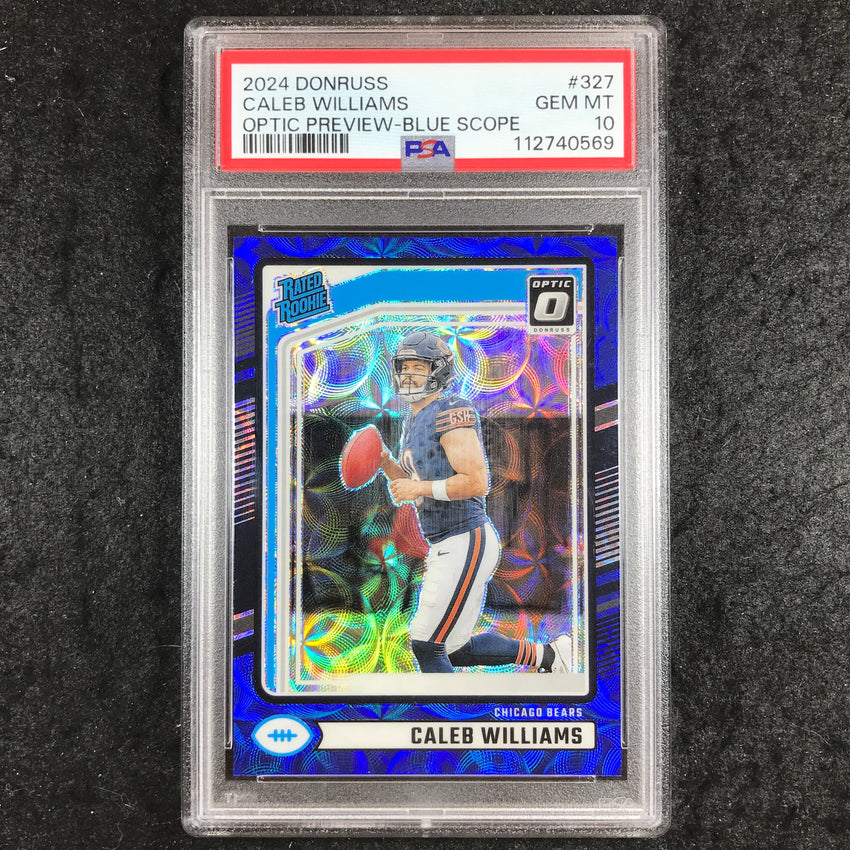 2024 Donruss CALEB WILLIAMS Optic Preview Rookie Blue Scope #327 PSA 10 (569)
