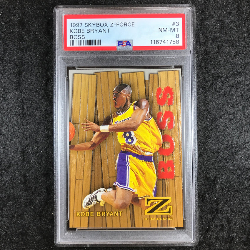 1997 Skybox Z-Force KOBE BRYANT Boss Base #3 PSA 8 (758)