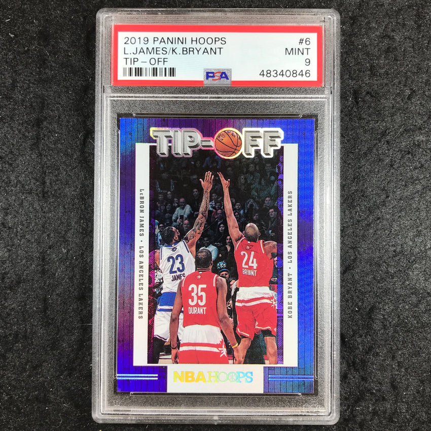 2019 Panini Hoops KOBE BRYANT LEBRON JAMES Tip-Off Base #6 PSA 9 (846)