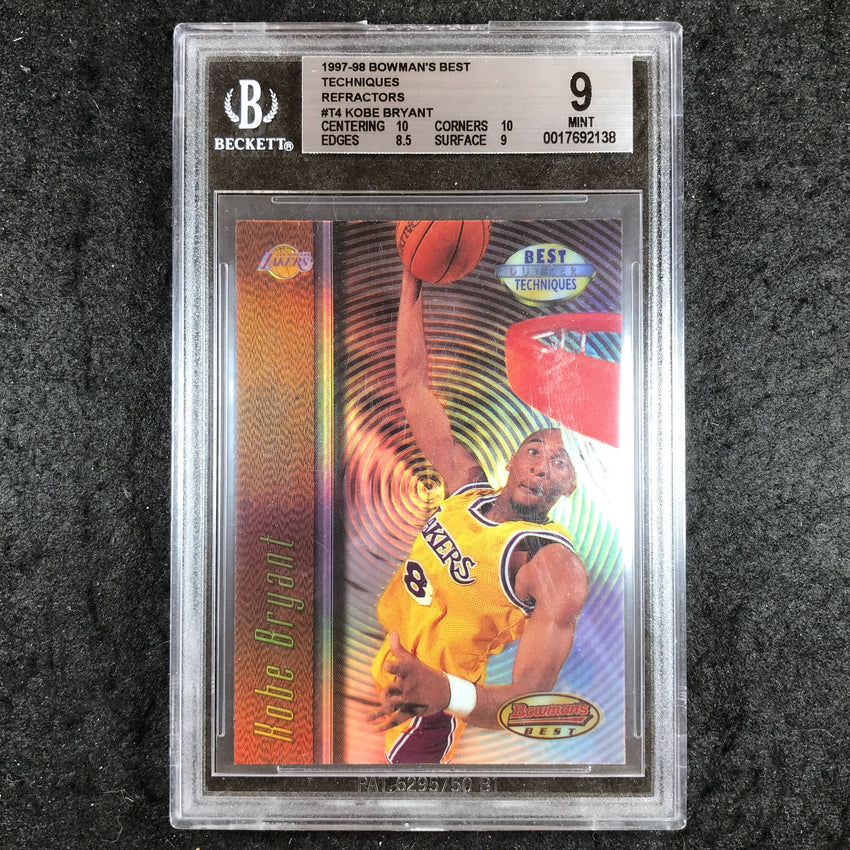 1997 Bowman's Best KOBE BRYANT Techniques Refractors #T4 BGS 9 (138)