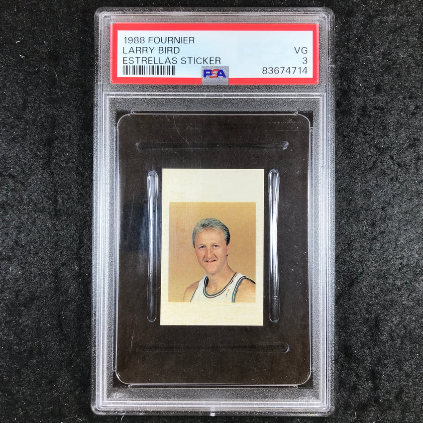 1988 Fournier Estrellas Stickers LARRY BIRD Base PSA 3 (714)