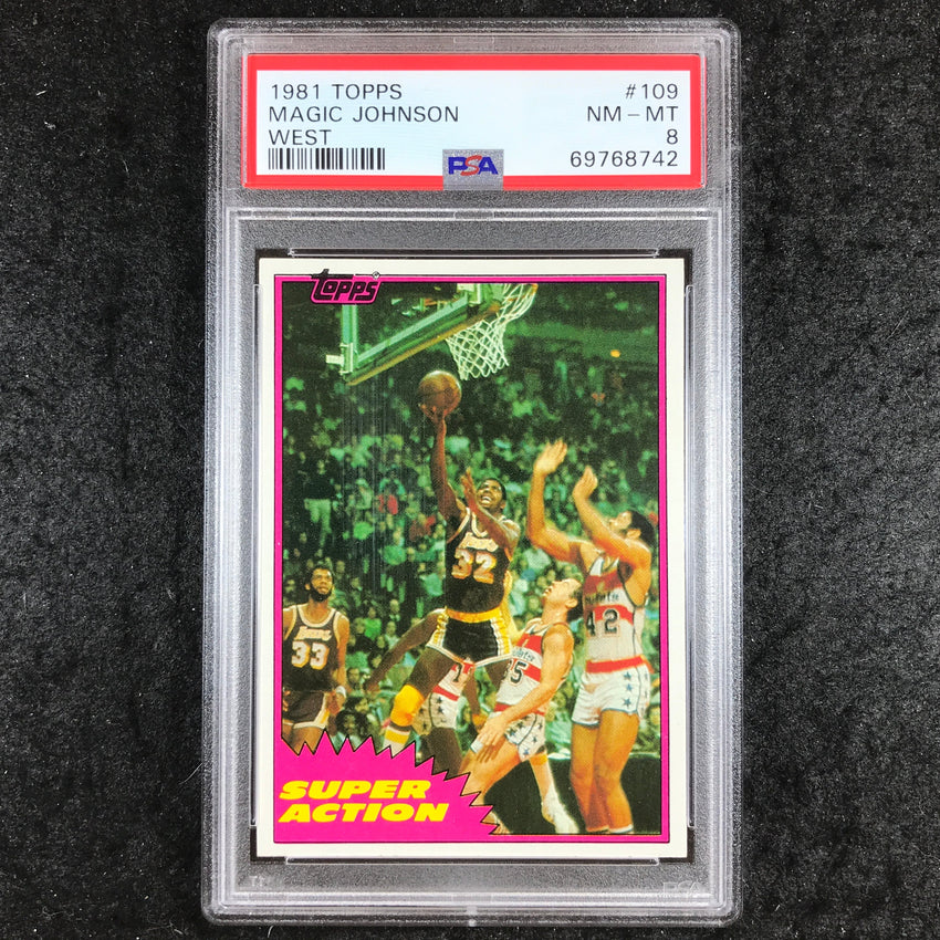 1981 Topps MAGIC JOHNSON West #109 PSA 8 (742)